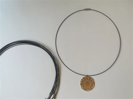 PANDANTIVE - Bază colier fix, negru - 1 buc