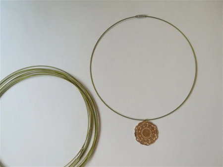 PANDANTIVE - Bază colier fix, verde - 1 buc