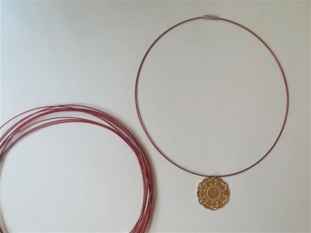 PANDANTIVE - Bază colier fix, vișiniu - 1 buc