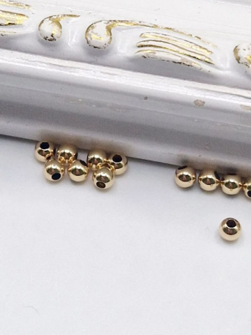 Aur filat - Bile distanțiere aur filat 3mm - 1 buc