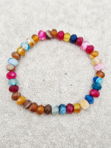 Bratara elastica realizata din Agata multicolora rondele. Lungime 17cm. Agata 6x4mm. [1]