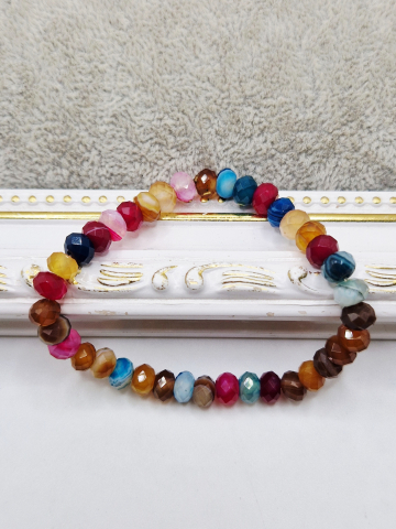 Bratara elastica realizata din Agata multicolora rondele. Lungime 17cm. Agata 6x4mm. [2]