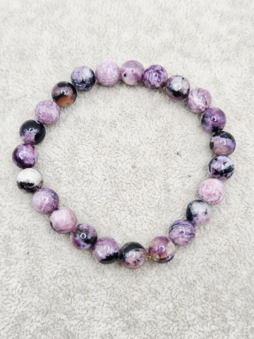 Bratara elastica din rodonit mov. Lungime 18cm. Sfera 7.5mm. [1]