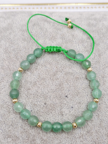 Bratara reaglabila realizata din aventurin si sfere placate cu aur. Sfera 6mm. [1]