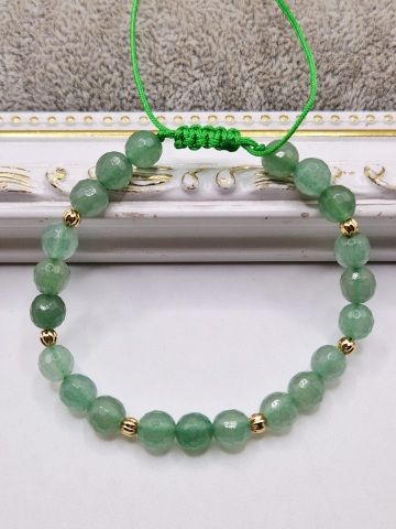 Bratara reaglabila realizata din aventurin si sfere placate cu aur. Sfera 6mm. [2]