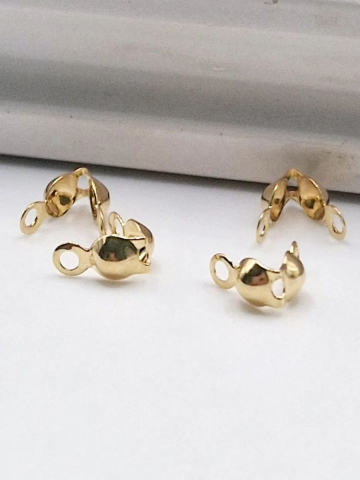 Aur filat - Capăt de nod cu cupă 3.5x7mm aur filat - 1 buc