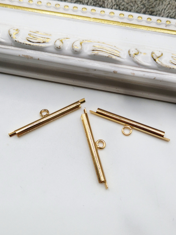 Accesorii - Capăt miyuki/toho slide tube auriu 25mm 