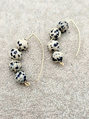 Cercei jasp dalmatian și aur [3]