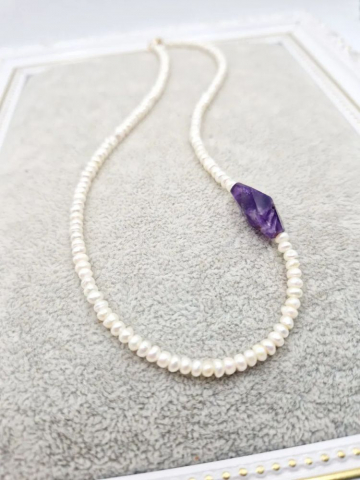 choker din perle si ametist [0]