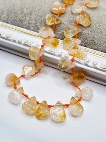 Citrin - Citrin briolete 15.5x12.5mm - 1 buc