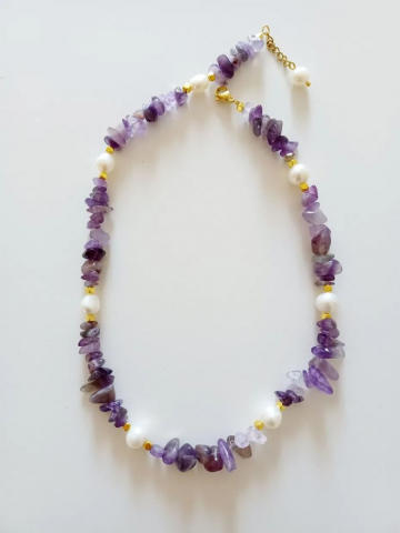 Colier din Ametist cu Perle baroc [2]