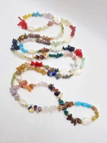 Colier lung | Perle | Pietre semiprețioase [1]