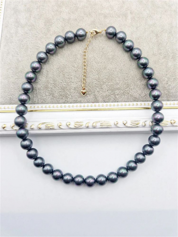 BIJUTERII HANDMADE - Colier | Perle Mallorca | Negre | Aur