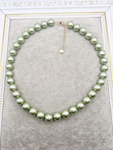 Colier | Perle tip Mallorca | Verde | Aur [2]