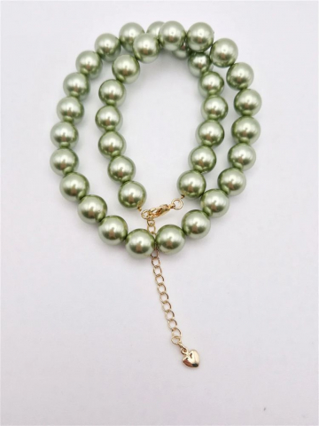 Colier | Perle tip Mallorca | Verde | Aur [3]