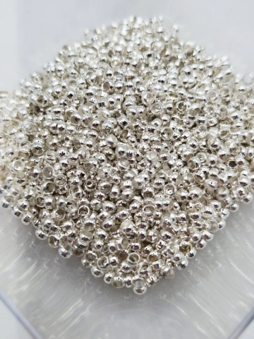Aliaj argintiu deschis - Crimpi argintiu deschis 2mm -1 gram