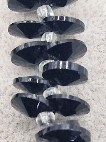 Cristale forme - Cristal negre briolete discuri 7.5mm - 1 buc