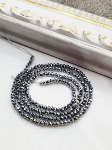 Cristale rondele 2mm - Cristale de 2mm argintiu.