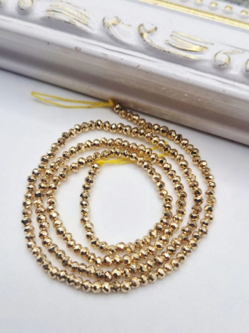 Cristale rondele 2mm - Cristale de 2mm aurii.