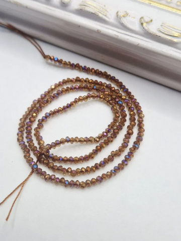 Cristale rondele 2mm - Cristale de 2mm coniac.