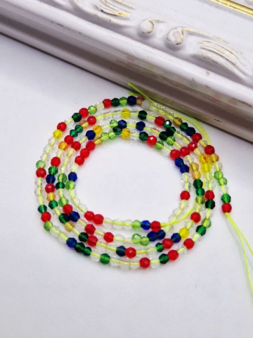 Cristale rondele 2mm - Cristale 2mm multicolor - șirag scurt 18cm