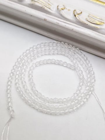 Cristale rondele 2mm - Cristale 2mm transparent - sirag scurt 18cm