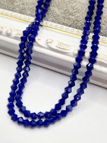 MĂRGELE - Cristale biconice albastru cerneală 4mm - 1 buc