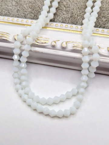 Cristale biconice - Cristale biconice albe, 4mm - 1 buc