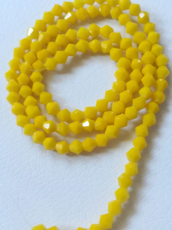 Cristale biconice - Cristale biconice, galben, 4mm - 1 buc