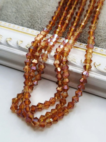 Cristale biconice - Cristale biconice light honey 4mm - 1 buc