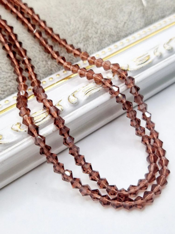 Cristale biconice maron 4mm - 1 buc [1]