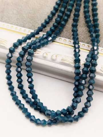 MĂRGELE - Cristale biconice turcoaz inchis 4mm - 1 buc