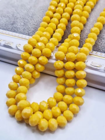 Cristale rondele 8x6 mm - Cristale rondele galben portocaliu 8x6mm - 1 buc