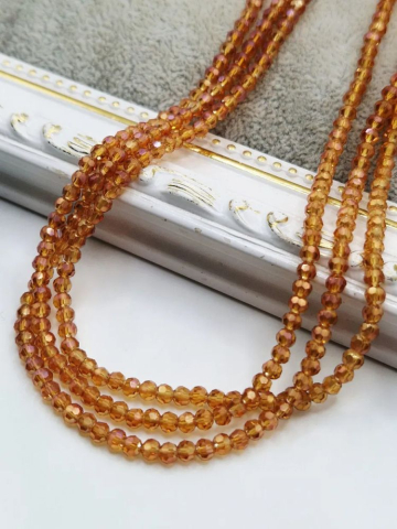 Cristale rondele 3mm - Cristale light honey 3.5mm - 1 buc