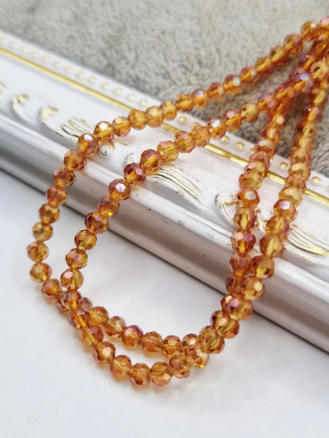 Cristale rondele 4 mm - Cristale light honey 4mm - 1 buc