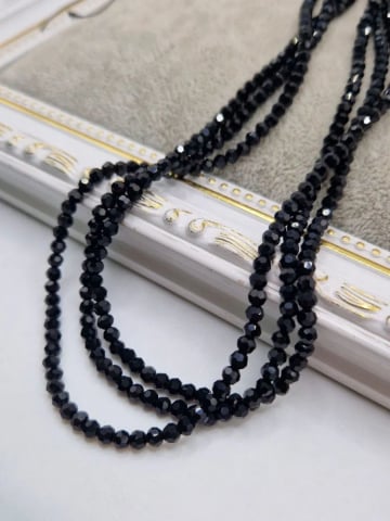 MĂRGELE - Cristale negre 3mm - 1 buc