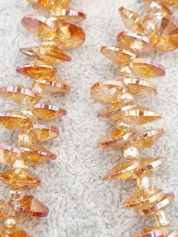 Cristale forme - Cristale portocaliu briolete discuri 7.5mm - 1 buc