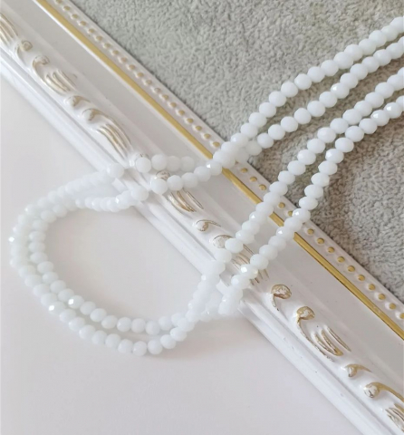 Cristale rondele 4 mm - Cristale rondele, albe, 4mm - 1 buc