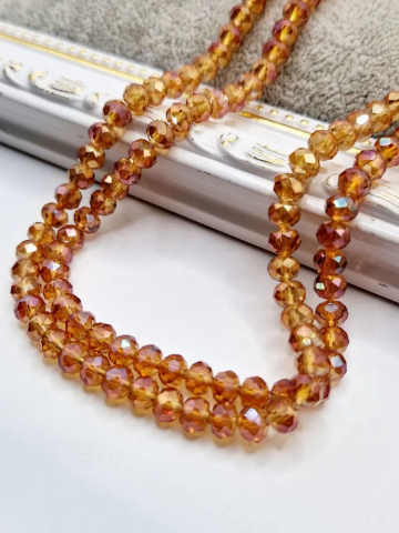 Cristale rondele 6x4 mm - Mărgele din cristale/sticlă coniac de 6x4mm - 1 buc