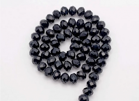 Cristale rondele negre, 8x6mm - 1 buc [1]