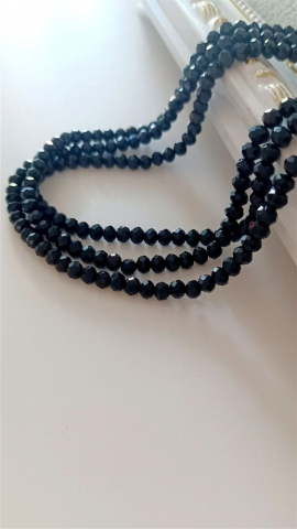 Cristale rondele 4 mm - Cristale rondele, negru, 4mm - 1 buc