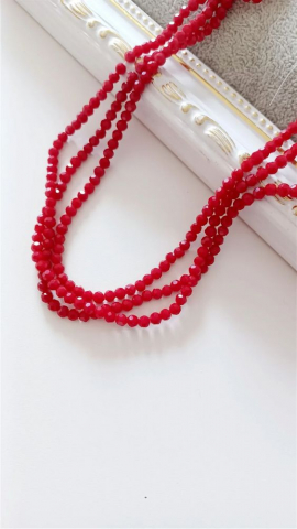 Cristale rondele 4 mm - Cristale rondele, roșu opac, 4mm - 1 buc