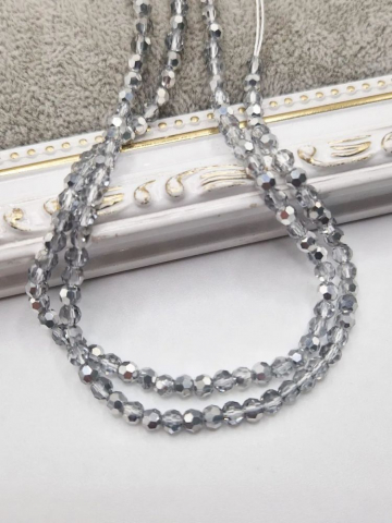 Cristale rondele 4 mm - Cristale rondele transparent argintiu 4mm - 1 buc