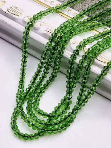 MĂRGELE - Cristale rondele verzi 3mm - 1 buc