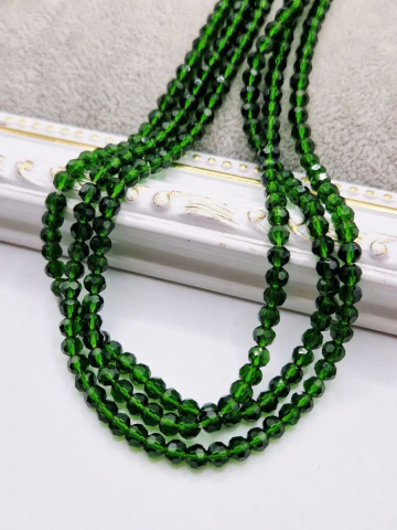 Cristale rondele 4 mm - Cristale verde kaki  4mm- 1 buc