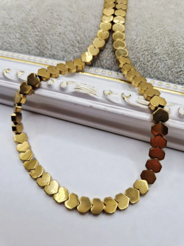 Hematit - Hematit inimă auriu 6mm - 1buc