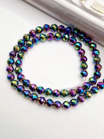 Hematit - Hematit multicolor fațetat 4mm - 1 buc sfera