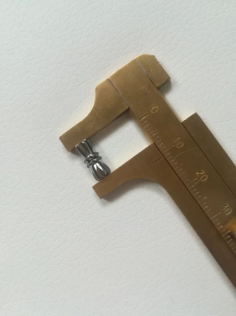 Închizătoare cu filet, argintiu închis, 11x5mm, orificiu 1mm - 1 buc [3]