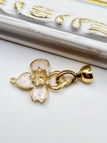 Închizătoare cubic zirconia emailat - 1 buc