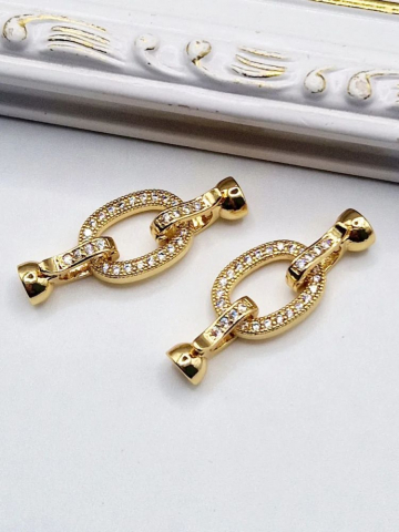 INCHIZĂTORI - Închizătoare cubic zirconia oval - 1 buc